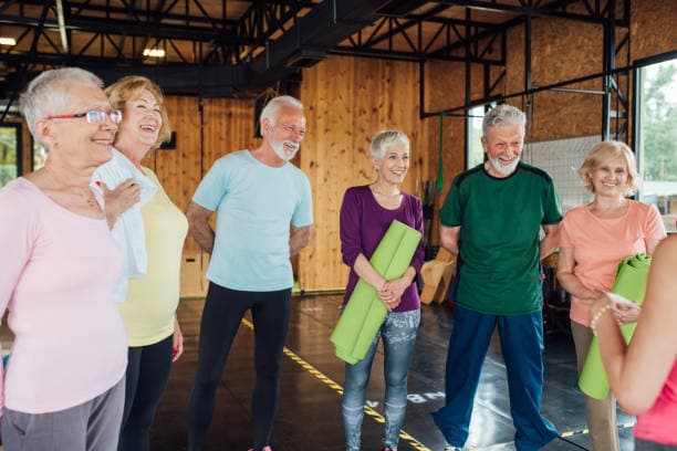 Group of people getting ready to exercise